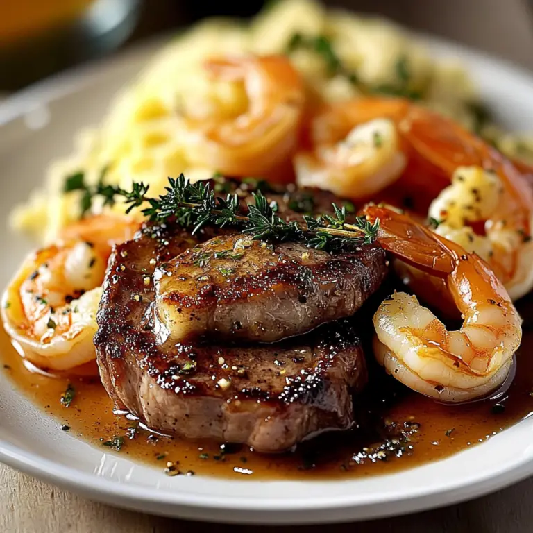 Valentine’s Day Garlic Butter Steak and Shrimp