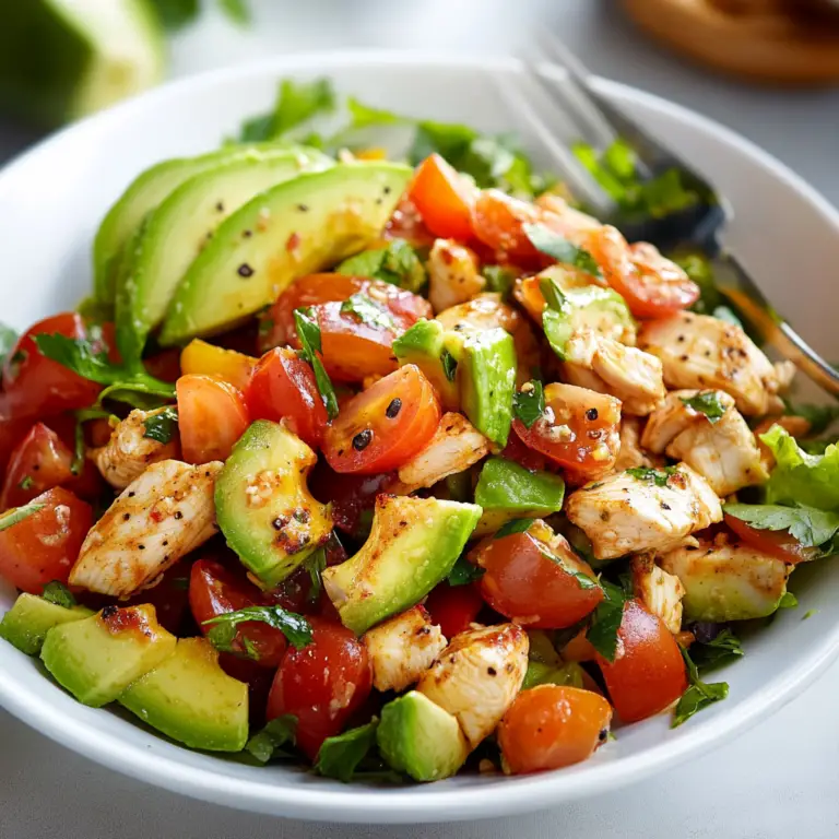 Avocado Chicken Salad on a Plate