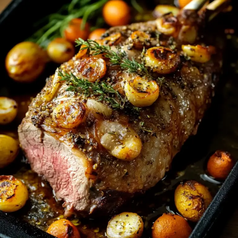 Easter Garlic Butter Roasted Leg of Lamb