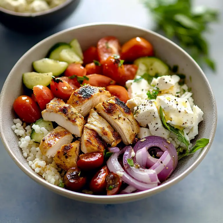 Greek Chicken Bowl with Fresh Ingredients