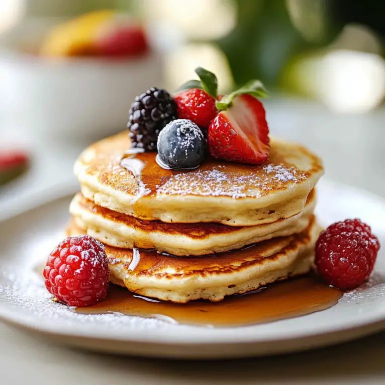 Fluffy Pancakes on Plate