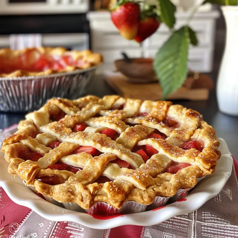 Strawberry Rhubarb Pie Freshly Baked