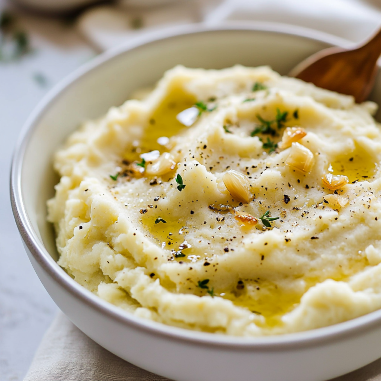 Roasted Garlic Mashed Cauliflower Dish