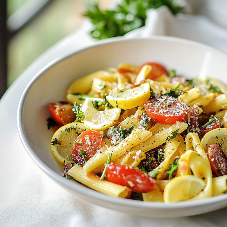 Lemon Herb Pasta Primavera Dish