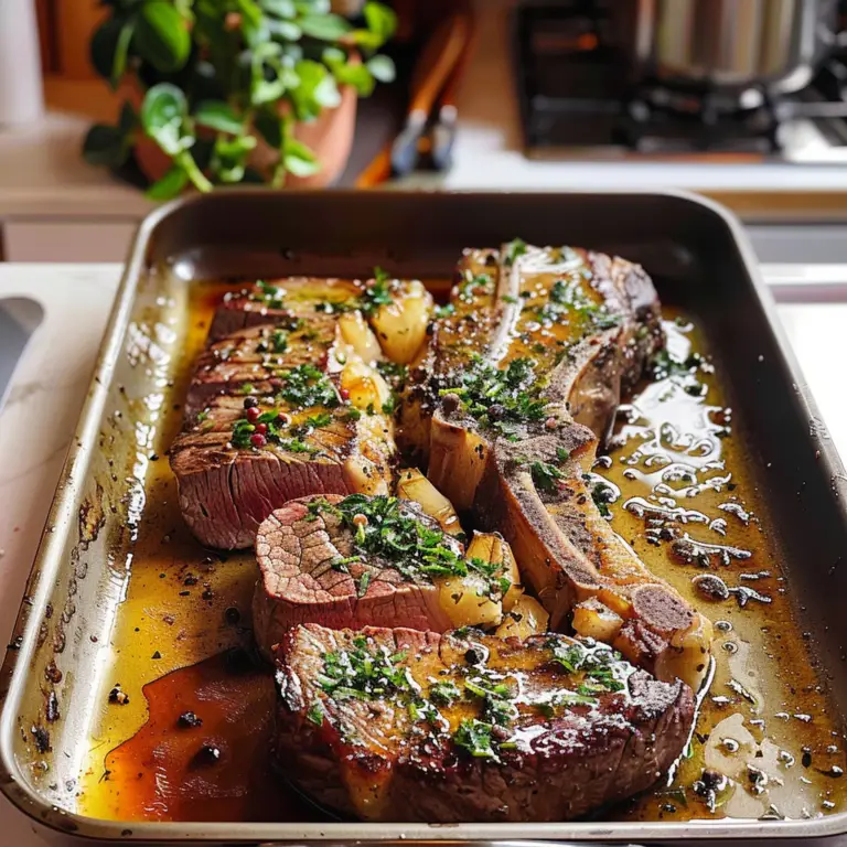 Garlic Butter Steak Plated