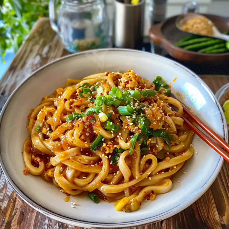 10 Minute Chili Oil Udon Noodles Delight