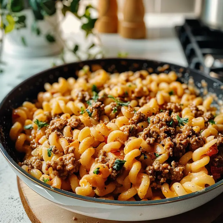 Stovetop Creamy Ground Beef Pasta Dish