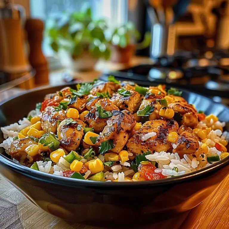 Zesty Street Corn Chicken Rice Bowl