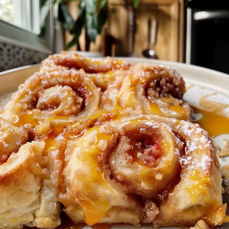 Peach Cobbler Cinnamon Rolls