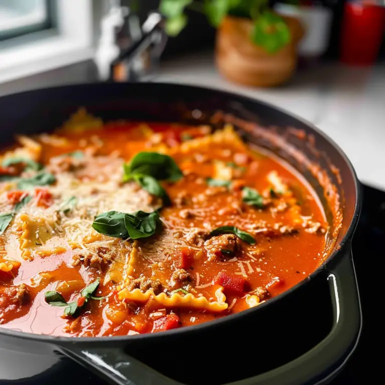 Delicious Lasagna Soup in a Bowl