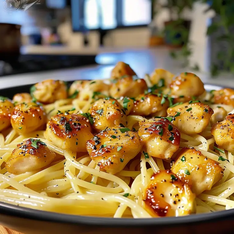 Garlic Butter Chicken Bites Pasta