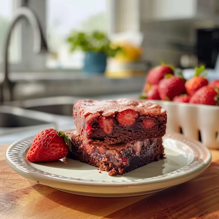 Strawberry Brownies Freshly Baked