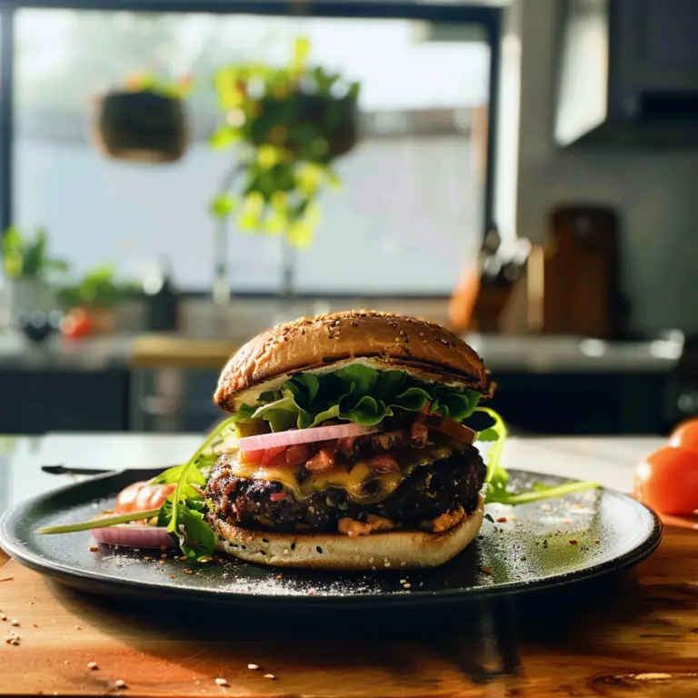 Black Bean Burgers on a Plate