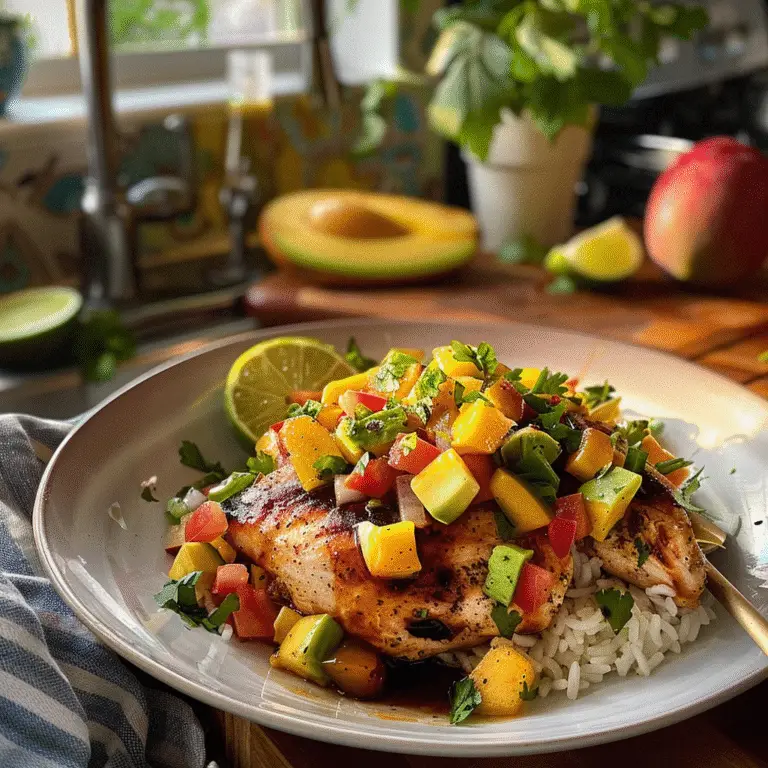 Memorial Day Mango Salsa Chicken Dish