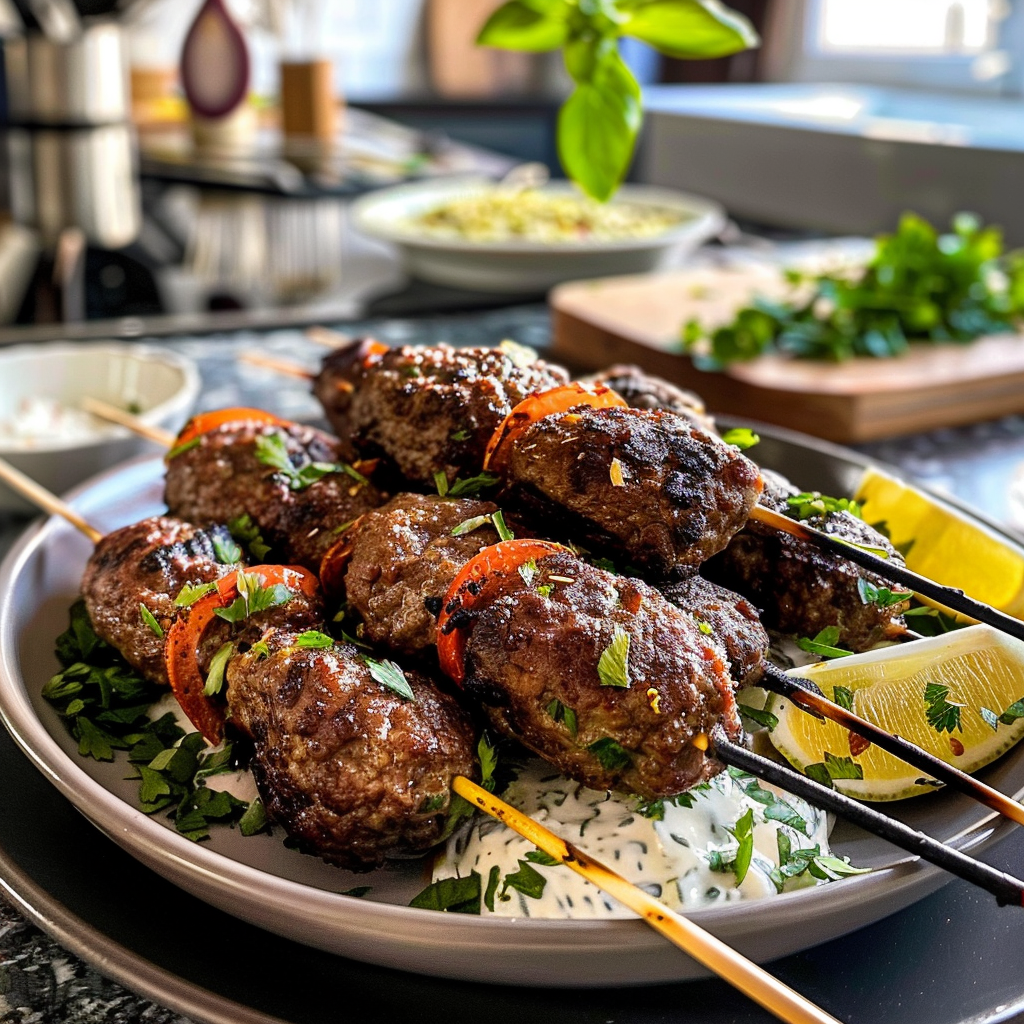 Beef Kofta Kebabs Ready to Grill