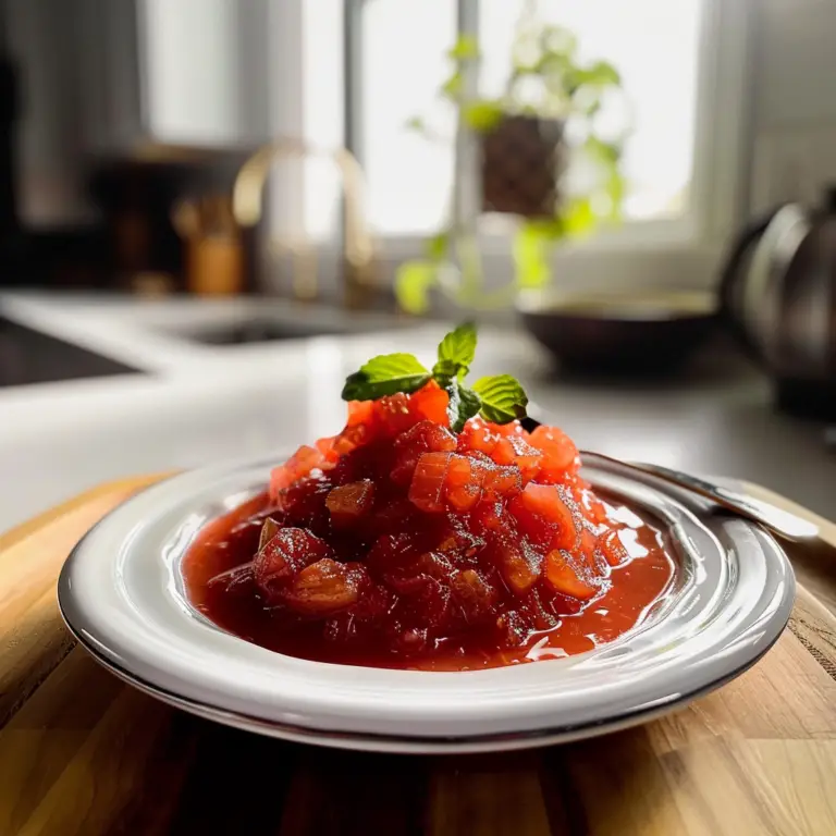Rhubarb Compote in a Bowl