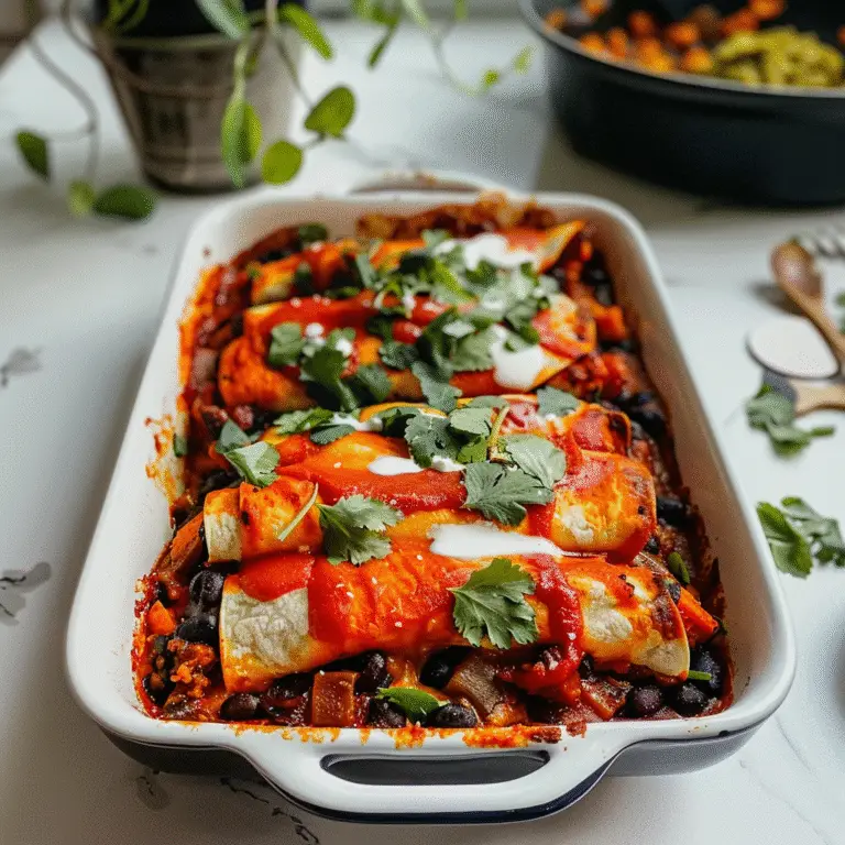 Sweet Potato Black Bean Enchiladas