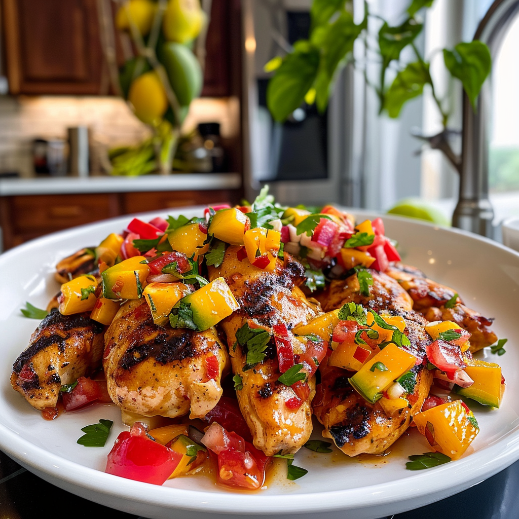 Memorial Day Mango Salsa Chicken Dish