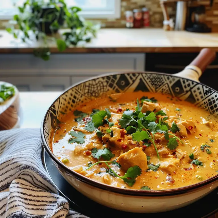 Delicious Chicken Curry Soup in a Bowl