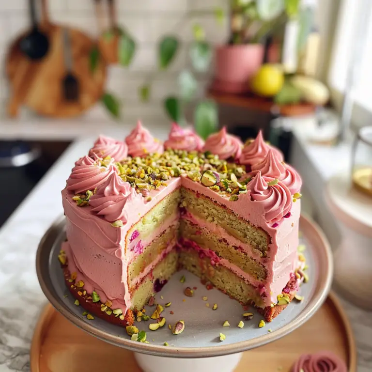 Mother's Day Cake with Rose and Pistachio