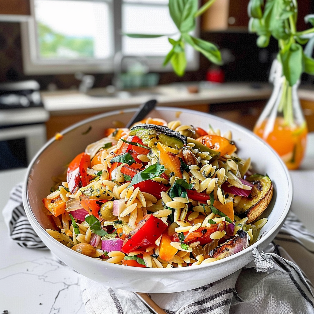 Grilled Vegetable Orzo Salad