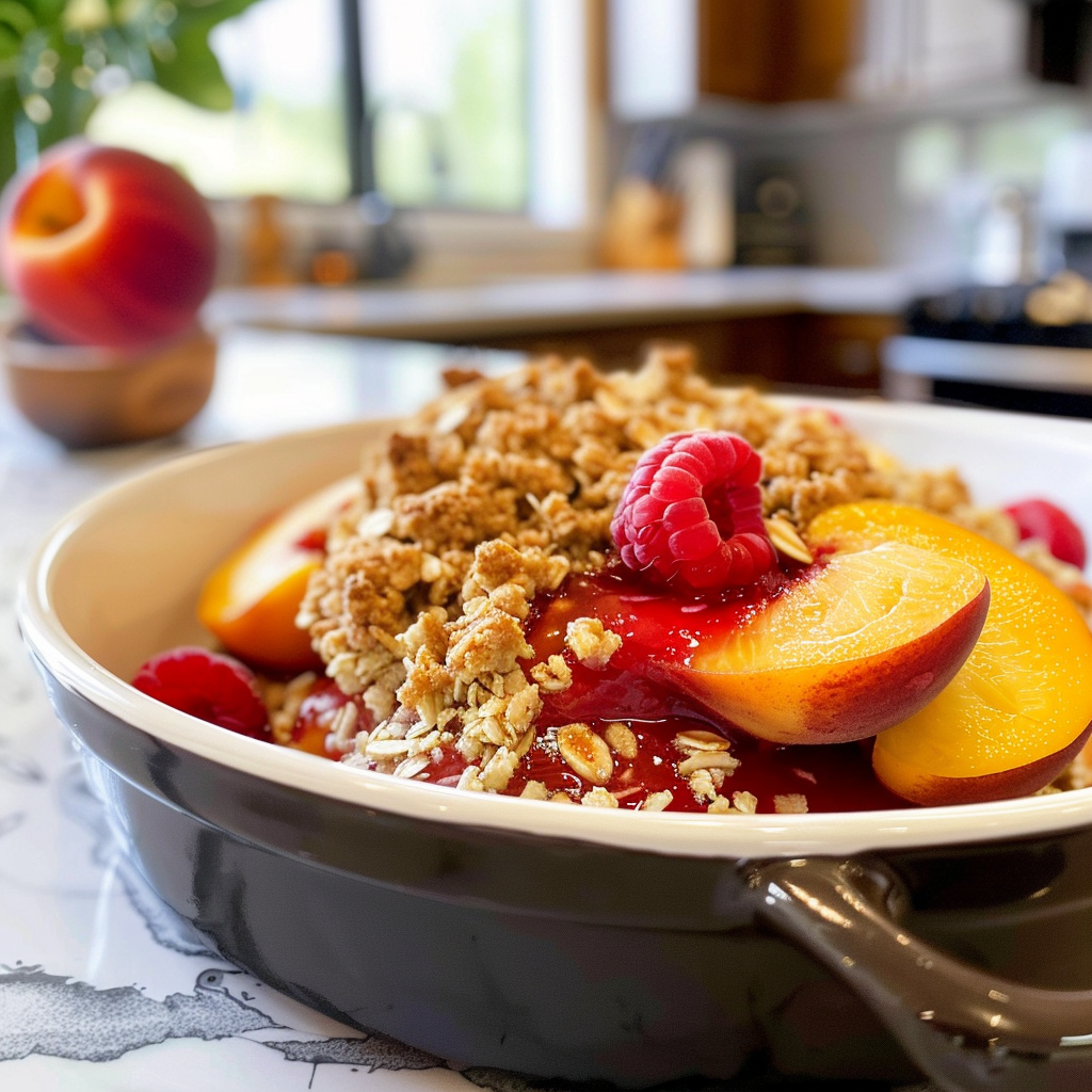 Peach Raspberry Crisp