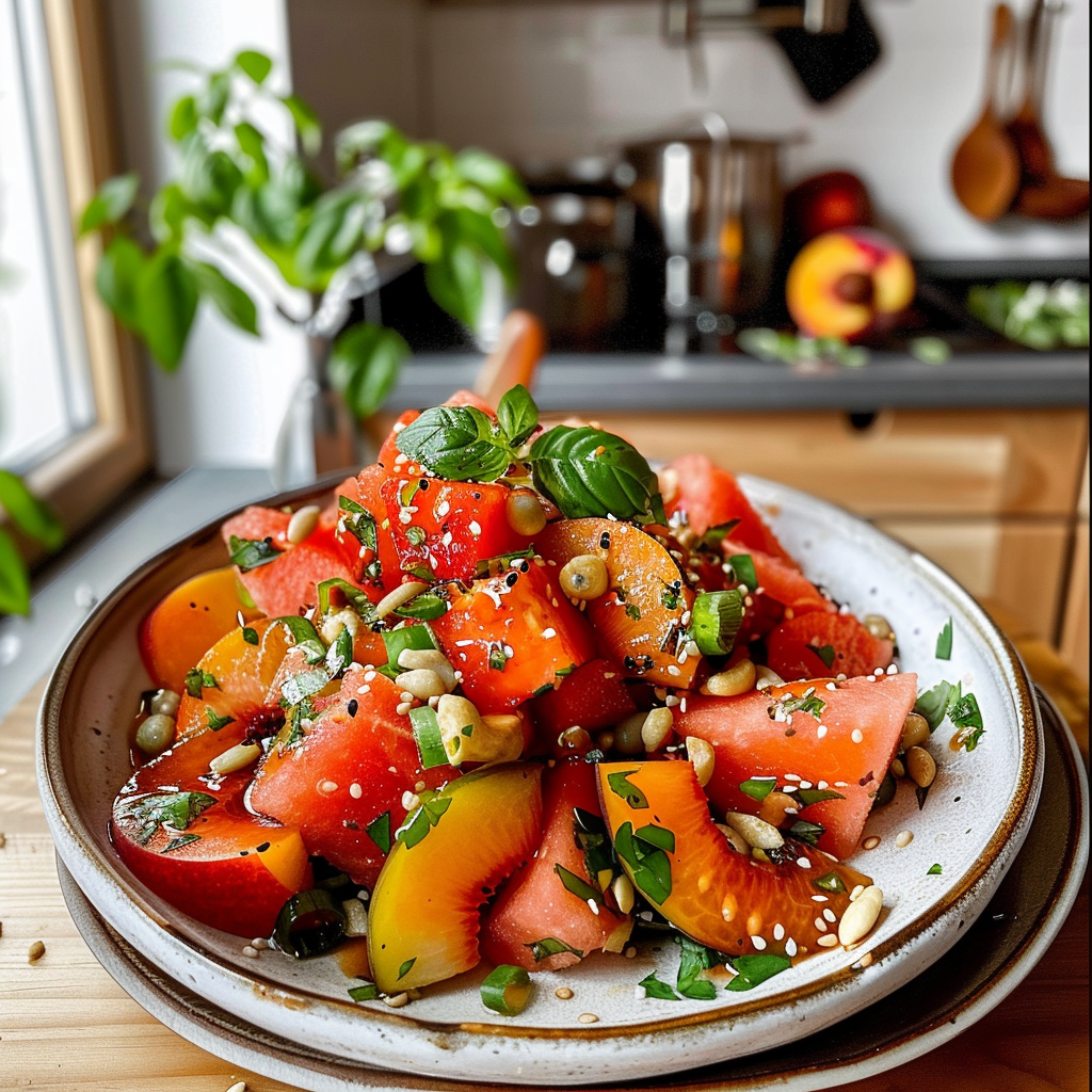 Peach Watermelon Salad