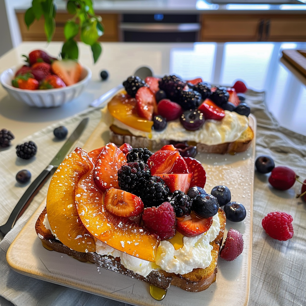 Ricotta Toast with Honey and Fresh Fruits