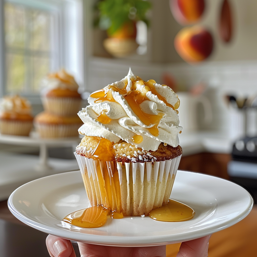 Honey Peach Cream Cheese Cupcakes