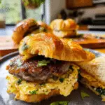 Killer Maple Mustard Croissant Breakfast Sandwiches