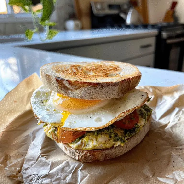Pesto Egg Breakfast Sandwich