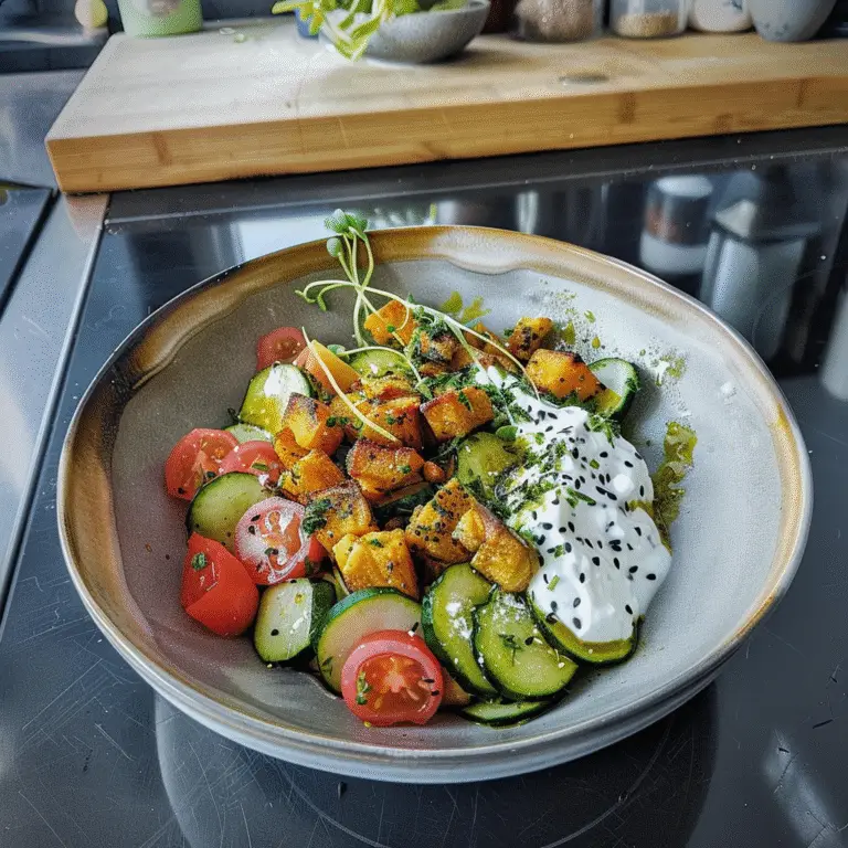 Savory Yogurt Bowl with Roasted Vegetables