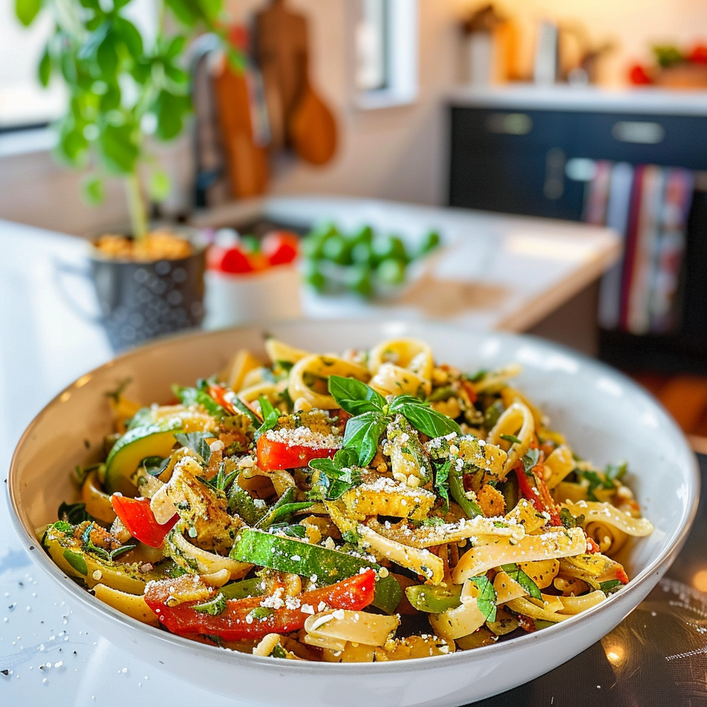 Lemon Herb Pasta Primavera Dish