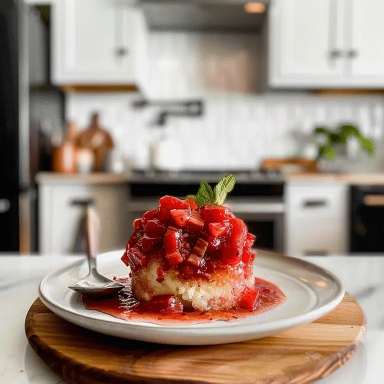 Rhubarb Vanilla Compote in a Jar