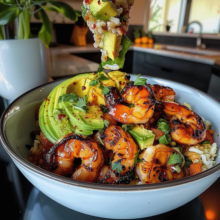 Grilled Shrimp Bowl with Avocado