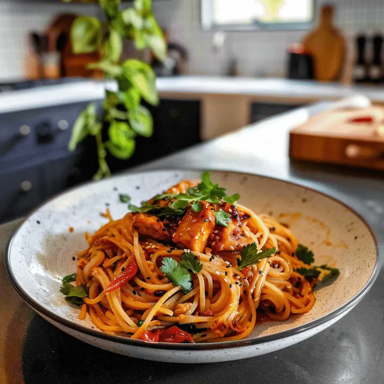 Thai Red Curry Noodles Dish
