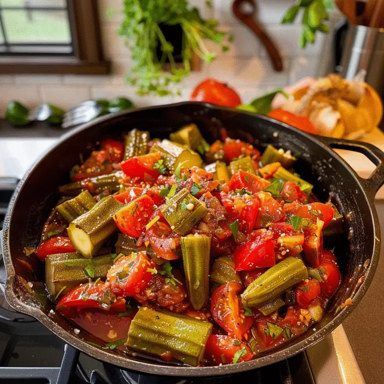 Southern Okra and Tomatoes Dish