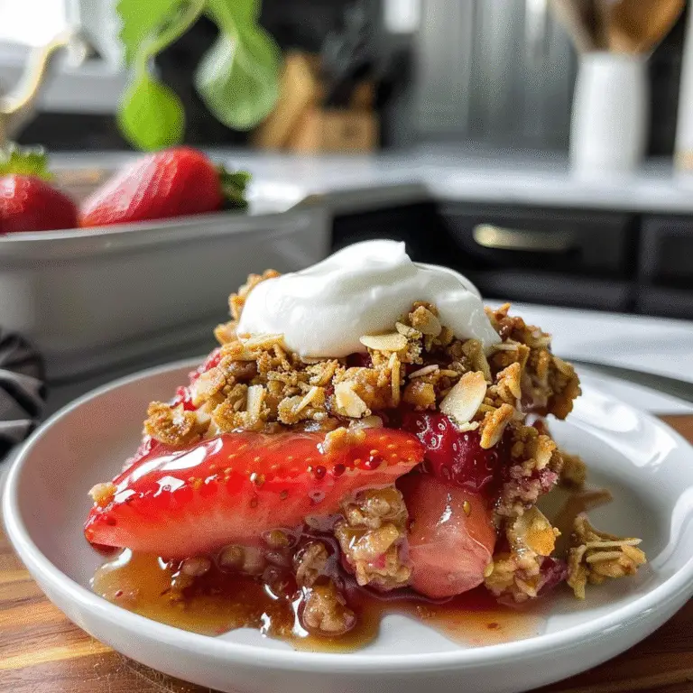 Strawberry Rhubarb Crisp Dessert