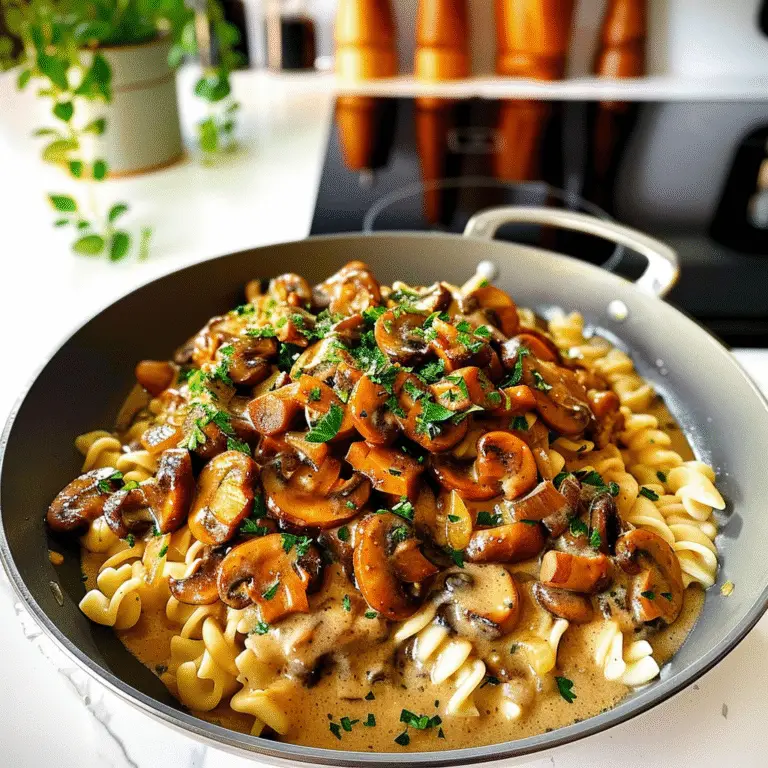 Mushroom Stroganoff Dish