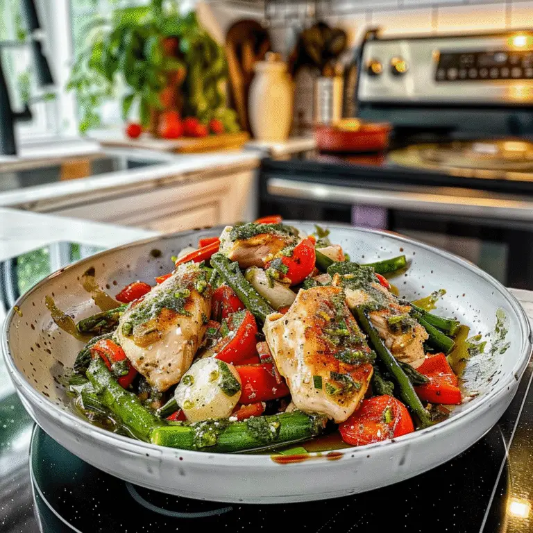 Pesto Chicken with Colorful Veggies