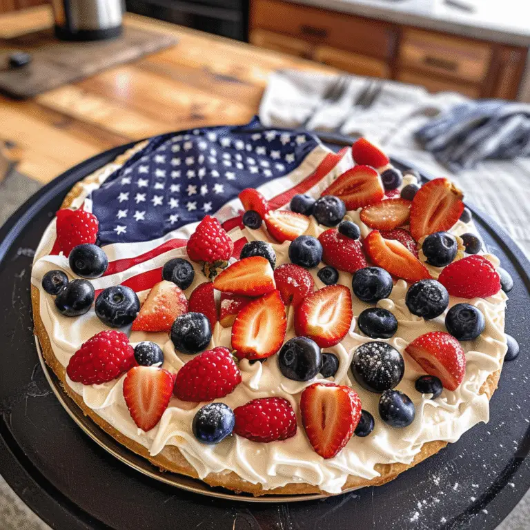 Patriotic Fruit Pizza for Celebrations
