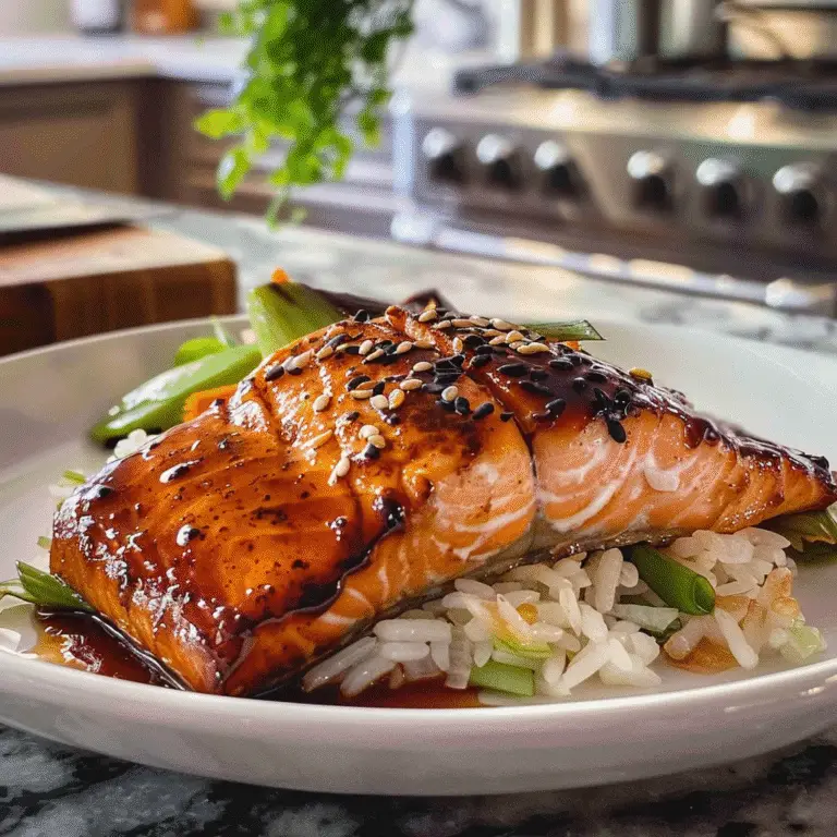 Asian Glazed Salmon on Plate