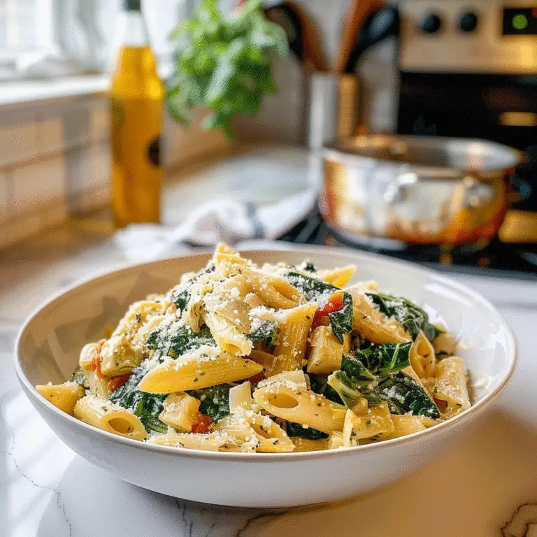 Spinach Artichoke Pasta Dish