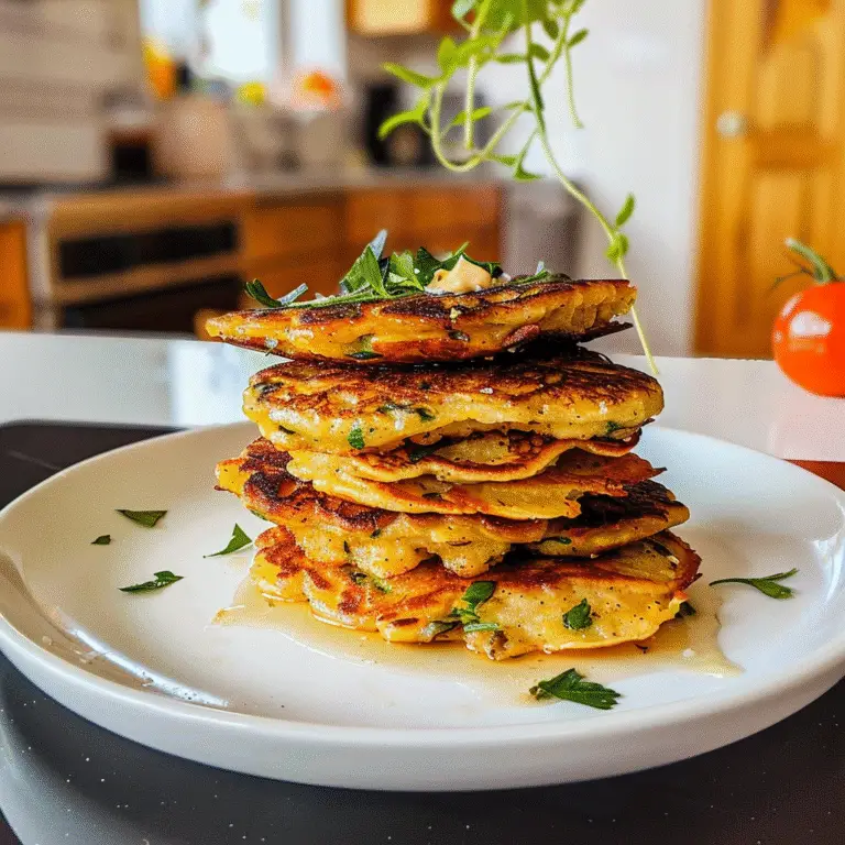 Savory Vegetable Pancakes on a Plate