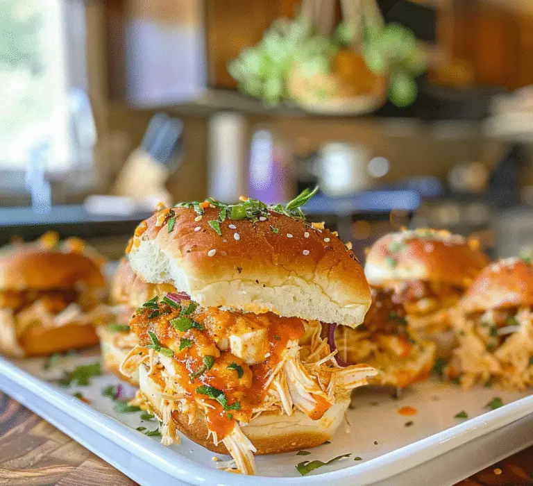 Buffalo Chicken Sliders Ready to Serve