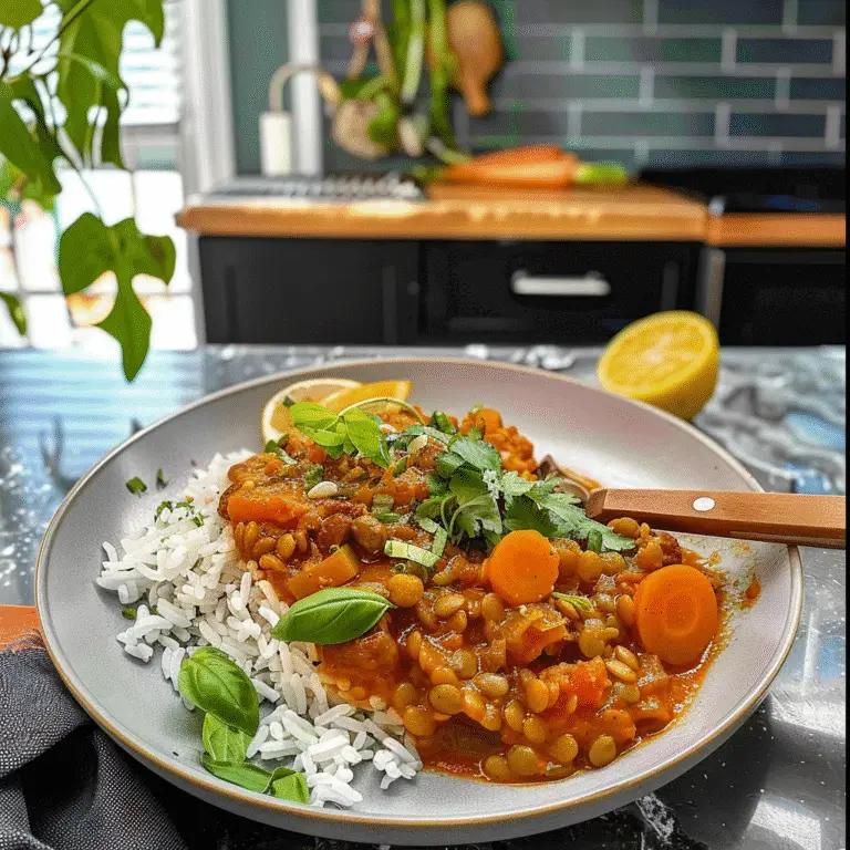 Lentil and Vegetable Curry Dish