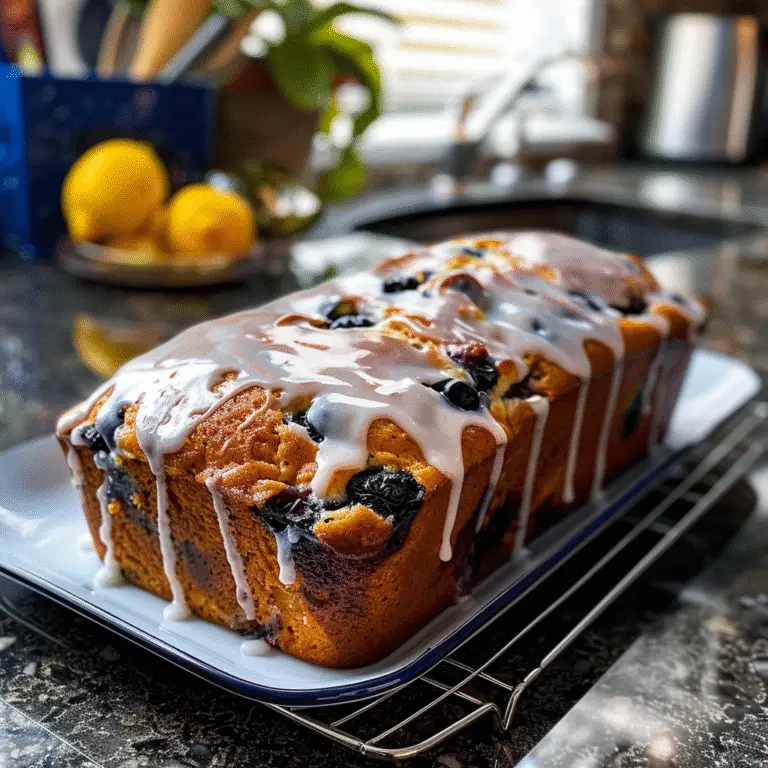 Lemon Blueberry Loaf Freshly Baked
