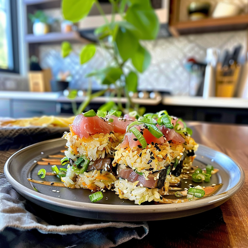 Crispy Rice with Spicy Tuna Dish