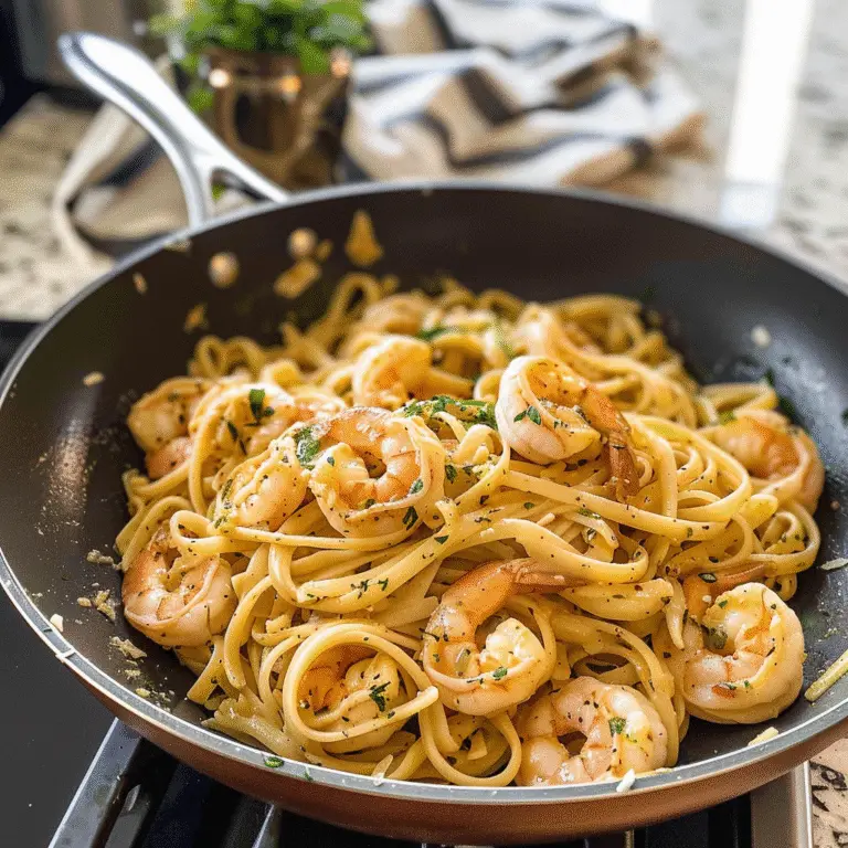 Creamy Garlic Shrimp Pasta Dish