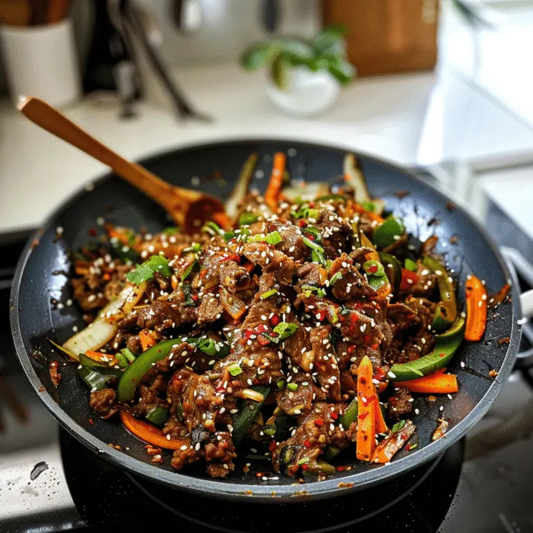 Korean Beef and Vegetables Dish